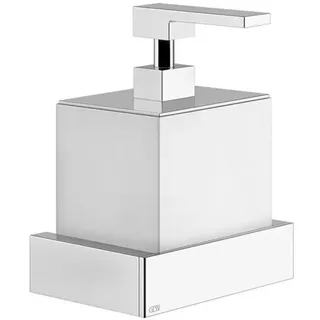 Gessi Rettangolo Accessoires Seifenspender zur Wandmontage, Behälter weiß, 20813031, Farbe: Chrom