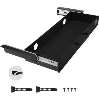 Vevor Untertisch Schublade 635x232x75 mm, Unterbau Schreibtisch, versteckter Schreibtisch-Aufbewahrungs-Organizer, Bleistiftschublade unter dem Tisch für Sitz-Steh-Arbeitsplätze im Büro & zu Hause