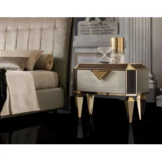 Design Nacht Tisch Original Tische Konsole Beistell Schlaf Zimmer Luxus Konsolen - Beige