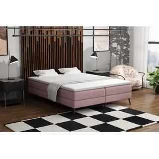 Boxspringbett Schlafzimmerbett BREST 140x200cm Stoff Soro Rosa - Rosa