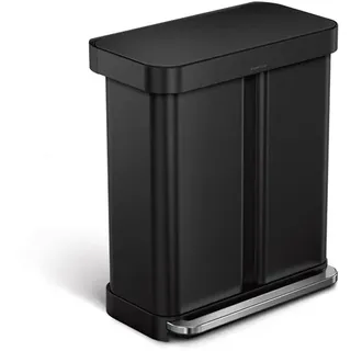 Simplehuman 58L (34/24), doppelter Pedalbehälter mit Liner-Tasche, schwarz