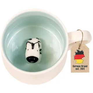 Intirilife Kaffeetasse 300ml 3D Cartoon , Weiß , Keramik , 0.3 L , leicht zu reinigen , Geschirr, Tassen, Kaffeetassen