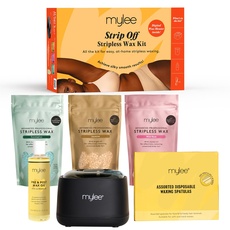 Mylee Strip Off Wax Kit - Professionelles Haarentfernungs-Set mit digitalem Wachswärmer und Wachsperlen für Gesicht, Körper, Bikini und mehr - Waxing-Essentials für Ergebnisse in Salon-Qualität