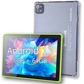 Wainyok 10.1 Zoll Android Tablet Kinder Tablets: Octa-Core, 2.0GHz 6GB + 64GB, HD IPS Bildschirm 1TB erweiterbar Dual-Kameras (5MP+8MP), WiFi 5, Bluetooth 5.0, GMS Zertifiziert, Grün