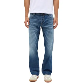 Straight-Jeans MUSTANG "Herren Style Michigan Straight", Herren, Gr. 29, Länge 32, blau (583 blau dunkel), Denim/Jeans, 98% Baumwolle, 2% Elasthan, unifarben, straight fit, Jeans Straight-Jeans, Topseller
