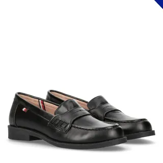 Tommy Hilfiger Logo Smooth Loafers, for Boys, Samir, Black, 40