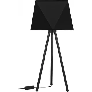 Light-Home Lampenschirm Tischlampe Modern - Elegante Nachttischlampe für Schlafzimmer Wohnzimmer - Tischleuchte E27 - 46x22,5 cm - Schwarz und Schwarz Diamant - Schwarz