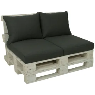GO-DE Palettenkissen 80 x 60 x 12 cm grau 2-tlg.