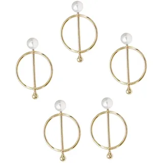 Perlen Schalverschluss 30mm, 5 Stück aus Legierung, Gold | Schalclip für Seidenschal, Dekoratives Kleidungszubehör, für Tuch und Shawl, für Damen und Freundinnen