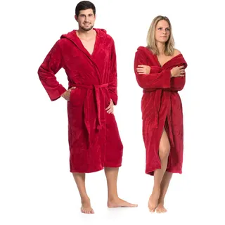 Zollner Bademantel, S, 100% Polyester, Rot , Weinrot , Textil , onesize , Oeko-Tex® Standard 100 , Heimtextilien, Badtextilien, Bademäntel