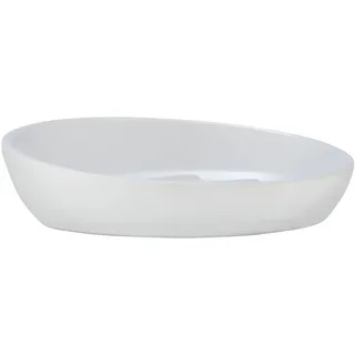 Wenko Seifenablage Badi Weiß, hochwertige Keramik mit Matter Oberfläche, Seifenschale in Schlichter, einfacher Form