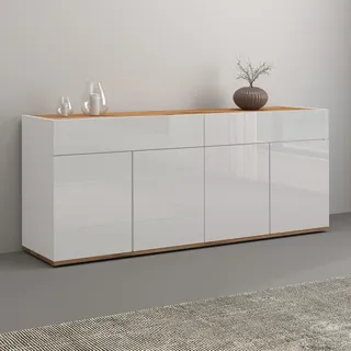 INOSIGN Sideboard »Garda, Kommode, Schrank, Kredenz«, 4 Türen, 2 Schubladen, grifflos Breite 160,1 cm, weiß