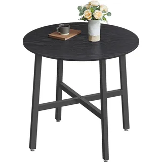VASAGLE runder Esstisch klein ebenholzschwarz-tintenschwarz