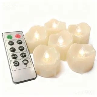 Erosway Flammenlose Kerzen, realistisch Flackernde LED Teelichter elektrische Kerzen, 300 Stunden Nonstop Leuchten mit Fernbedienung und 2/4/6/8 Stunden-Timer. Elfenbeinfarbe. 6 Stück/Paket(Weiß)
