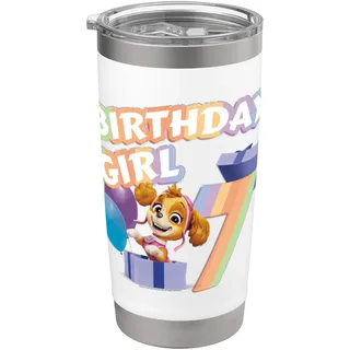 Offizielles Paw Patrol Skye Birthday Girl Age 7 Doppelwandiger Edelstahl-Thermobecher