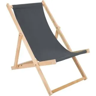 Liegestuhl grau klappbar aus Holz - Klappstuhl Klappliege Sonnenstuhl Strandstuhl Holzklappstuhl Sonnenstuhl Gartenliege - Grau