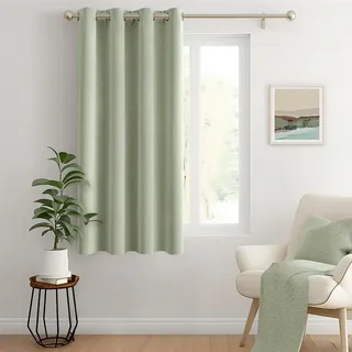 MIULEE Verdunklungsvorhang Salbei Grün Blickdichte Vorhänge mit Ösen Thermovorhang Hitzeschutz Türvorhang 1 Stück H 175 x B 140 cm Tür Gardinen Abdunkelnde Wohnzimmer Schlafzimmer Blackout Curtain