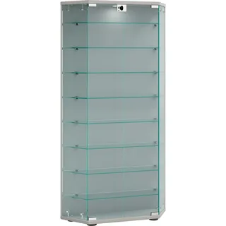 VCM Standvitrine Cenila XL 83 x 17 x 114 cm Silber