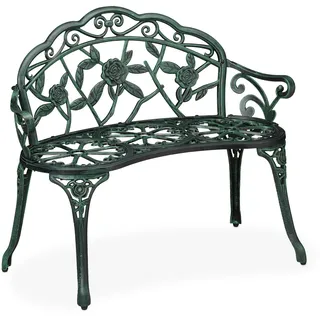Relaxdays Gartenbank 79 x 99 x 56 cm Schwarz/Mehrfarbig