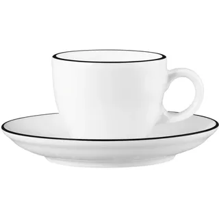 Seltmann Weiden Modern Life Black Line Espressotasse mit Untertasse - Weiß