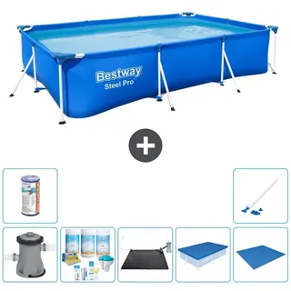 Bestway Steel Pro Rechteckig - 300x201x66 cm - 8-teilig S21561 - Blau