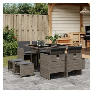 vidaXL Modell 83 Set 9-tlg. Grau