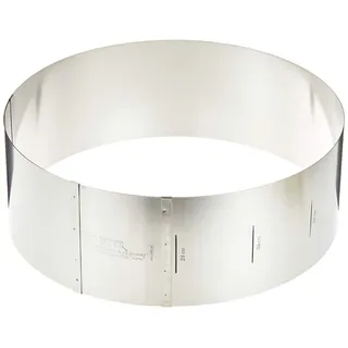 Städter Tortenring verstellbar, Runder Backrahmen aus Edelstahl, 18–30 cm Durchmesser, Rostfrei & Spülmaschinengeeignet für Sahne- und Cremetorten