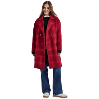 STREET ONE Damen A101179 Langer Karierter Mantel, Autumn red, 46