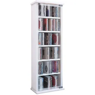 VCM CD-Regal 31 x 18 x 0 cm Weiß