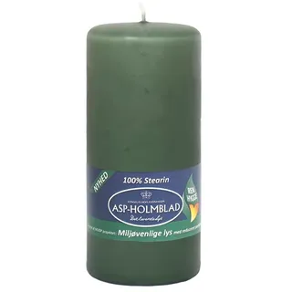 Asp-Holmblad Umweltfreundliche Stumpenkerze Moosgrün