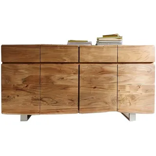 DeLife Sideboard Live-Edge 172 cm 4 Türen 4 Schübe, Sideboards, Baumkantenmöbel, Massivholzmöbel, Massivholz