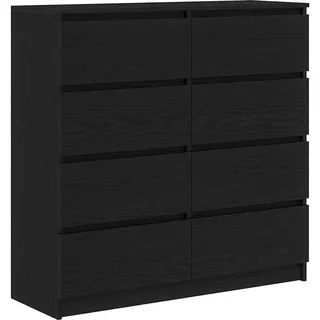 vidaXL Sideboard 100 x 35 x 99 cm Schwarz / Eichen-Optik