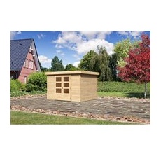 Karibu Holz-Gartenhaus Boras - Flachdach Unbehandelt 298 cm x 242 cm