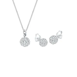 Elli Schmuckset Damen Kugel mit Kristalle 925 Sterling Silber