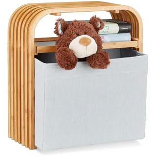 Relaxdays Sitzhocker mit Stauraum 19,5 x 41 x 45 cm Natur