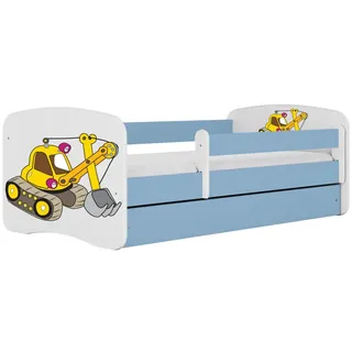 Raumhirsch Furniture Kinderbett Bagger mit Schublade 140/70 80/61/144 , Blau , Holzwerkstoff , 80x140 cm , FSC 100% , Babymöbel & Kindermöbel, Kinderzimmer & Jugendzimmer, Kinderbetten