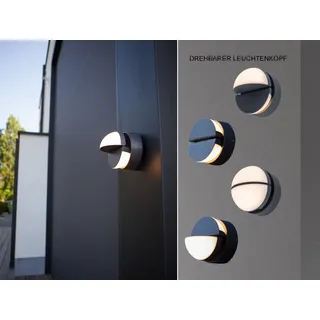 LUTEC Eklips LED Wandleuchte 2fach 3000 K 13W IP54 Anthrazit - Schwarz