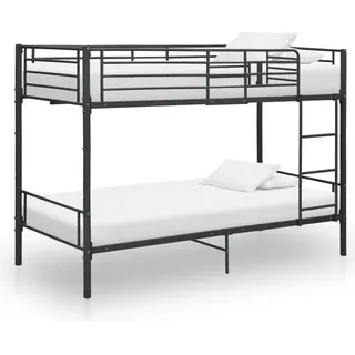 The Living Store Etagenbett Schwarz Metall 90×200 cm - Schwarz