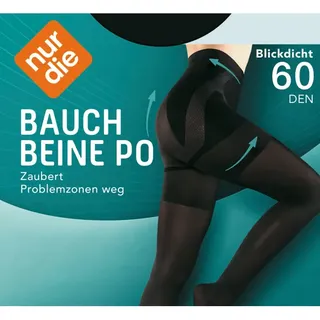 NUR DIE Damen figurformende Feinstrumpfhose Bauch-Beine-Po schwarz Gr. 38/40, 60 DEN