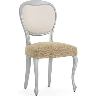 ECOMMERC3 2 x Stuhlhussen aus sehr elastischem Stoff, Beige, bielastisch, atmungsaktiv und anpassbar an Verschiedene Modelle, Schutz vor Abnutzung im Alltag