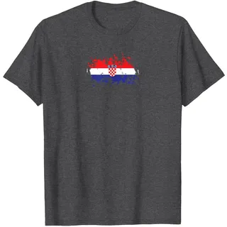 Kroatien Flagge Hrvatska Land Kroate Kroatisch Deko Croatia T-Shirt