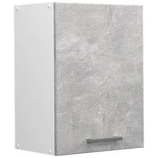 Vicco Hängeschrank R-Line Beton 45 cm , Hellgrau, Weiß , Holzwerkstoff , 2 Fächer , Rechteckig , 45x60x31 cm , Küchen, Küchenmöbel, Küchenschränke, Küchenoberschränke