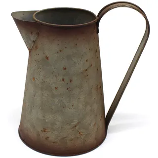 CVHOMEDECO. 17,8-cm-Milchkrug aus verzinktem Metall, alte rustikale Primitive Gießkanne Vase für Haus- und Gartendekoration