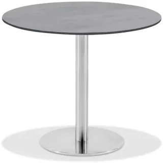 Klapptisch Bistro Edelstahl rund - 125 cm rund HPL Beton-Design