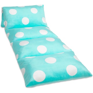 Butterfly Craze Bodenkissen Bett Lounger Abdeckung, gemütliche stilvolle für Kinder Erwachsene, Recliner Bodenkissen für ultimativen Komfort, Kleinkind Nap Matte, nur Abdeckung, Aqua Polka Dot, Queen