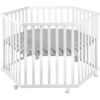 Roba Laufgitter 6-eckig, roba Style grau , Weiß , Holzwerkstoff , Sechseckig , 118.5x72.5x103.5 cm , Babymöbel & Kindermöbel, Babyzimmer, Laufgitter