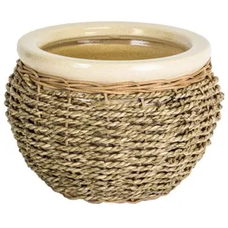 Ivyline Übertopf aus Seegras, naturfarben, 14 cm, Einheitsgröße