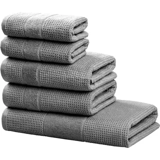 MY HOME Kimi Handtuchset 5-tlg. grau