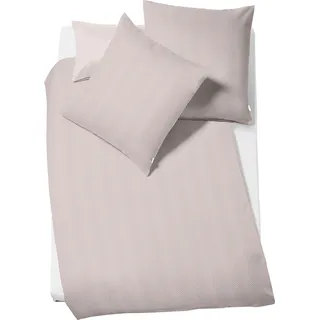 Bettwäsche FLEURESSE "Jade", rosa (silberfarben, rosé), B/L: 155cm x 220cm, 1 Stk., 1 Stk., Mako-Damast, B/L: 80cm x 80cm, 2 Stk., Mako-Damast, Obermaterial: 100% Baumwolle, Bettwäsche, Bettwäsche, mit dezentem Muster