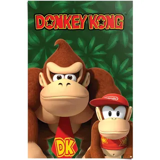 Reinders Poster "Nintendo - Donkey Kong and Diddy Kong" Kinderzimmer - Mehrfarbig - 150 gr. Papier - Games - 61x91,5 cm, farbe bild(er): mehrfarbig